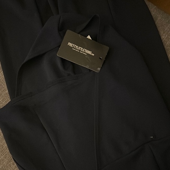 Navy Blue One-Shoulder Jumpsuit - Picture 2 of 2